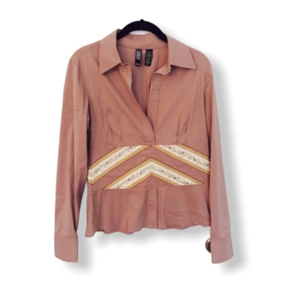 Laundry by Shelli Segal Laundry by Shelli Segal Pink Collared Blouse – Size S – Wais Size S / US 4 / IT 40 - 2 Thumbnail
