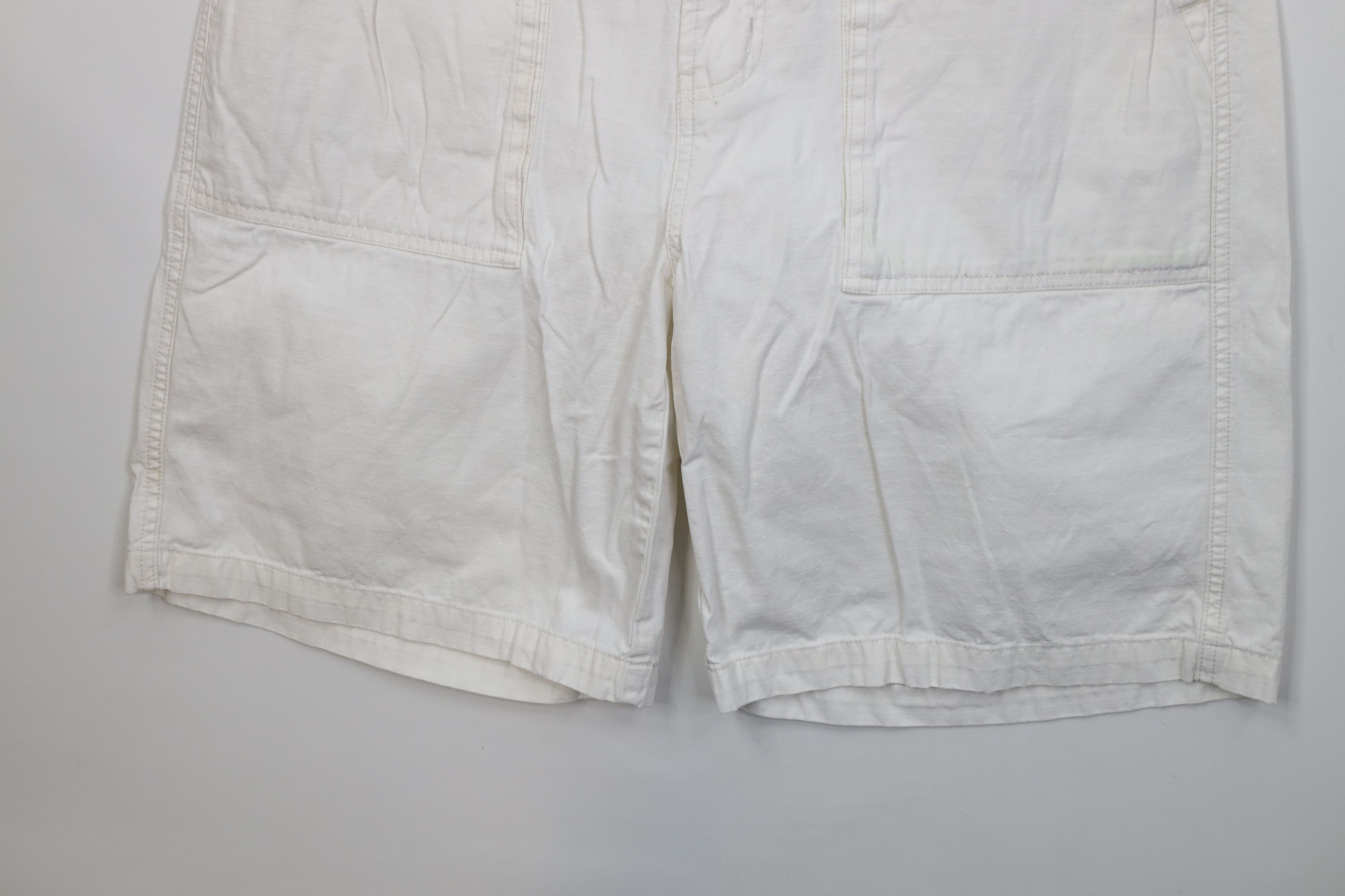 Vintage Vintage 90s Y2K Streetwear Utility Shorts White Cotton Size US 34 / EU 50 - 5 Thumbnail