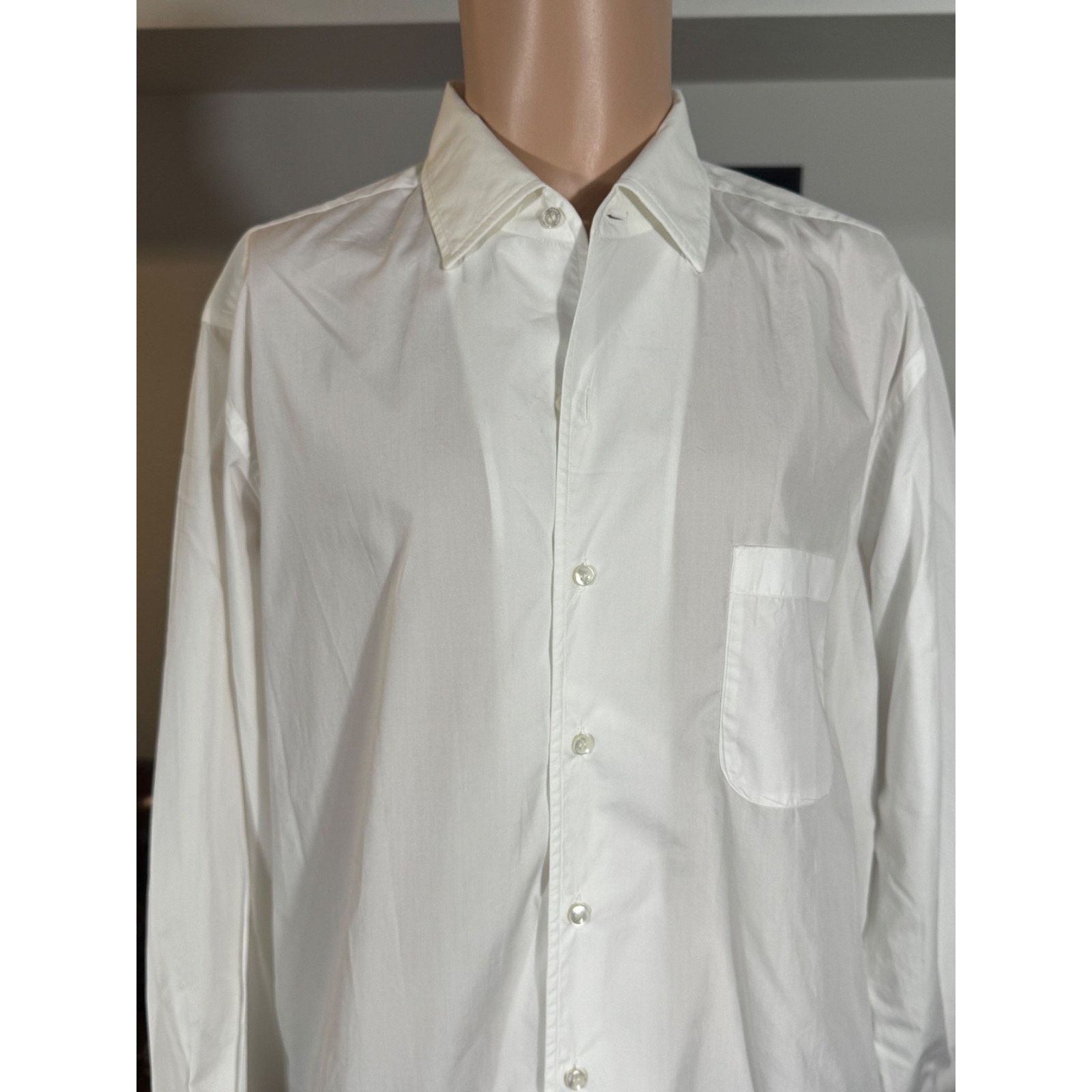 Loro Piana Loro Piana Andre White Poplin Dress Shirt Large Cotton Size US L / EU 52-54 / 3 - 4 Thumbnail