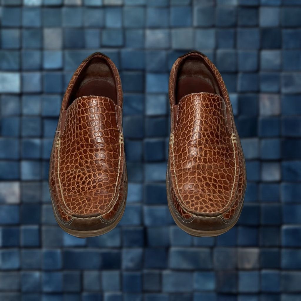 Cole Haan Cole Haan Tucker Venetian Croc Embossed Leather Slip On Brown Loafer Tan Sz 10 M Size US 10 / EU 43 - 1 Thumbnail