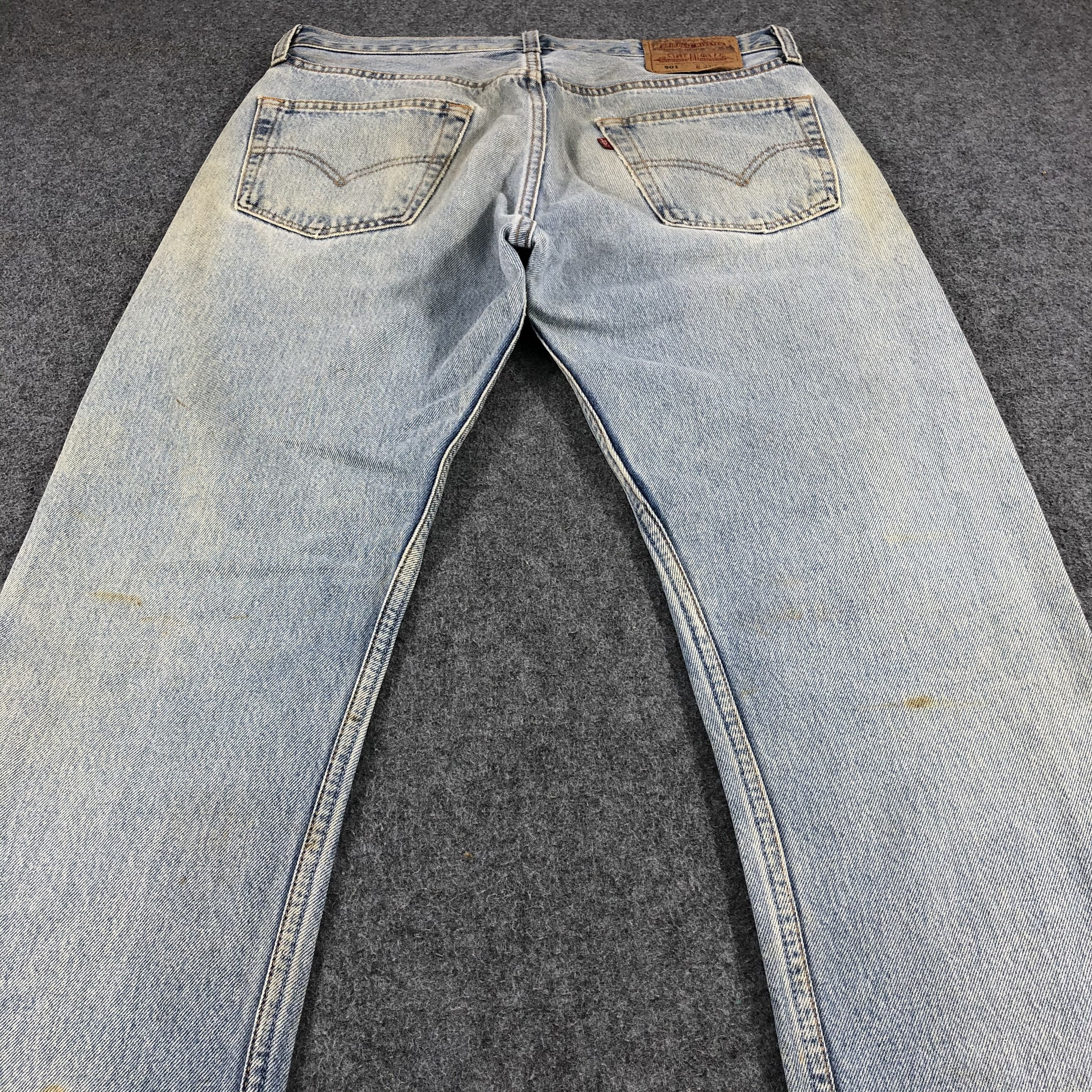 Levi's Vintage 90s Levis 501 Jeans Rusty Wash Denim KJ336 Size US 32 / EU 48 - 4 Thumbnail