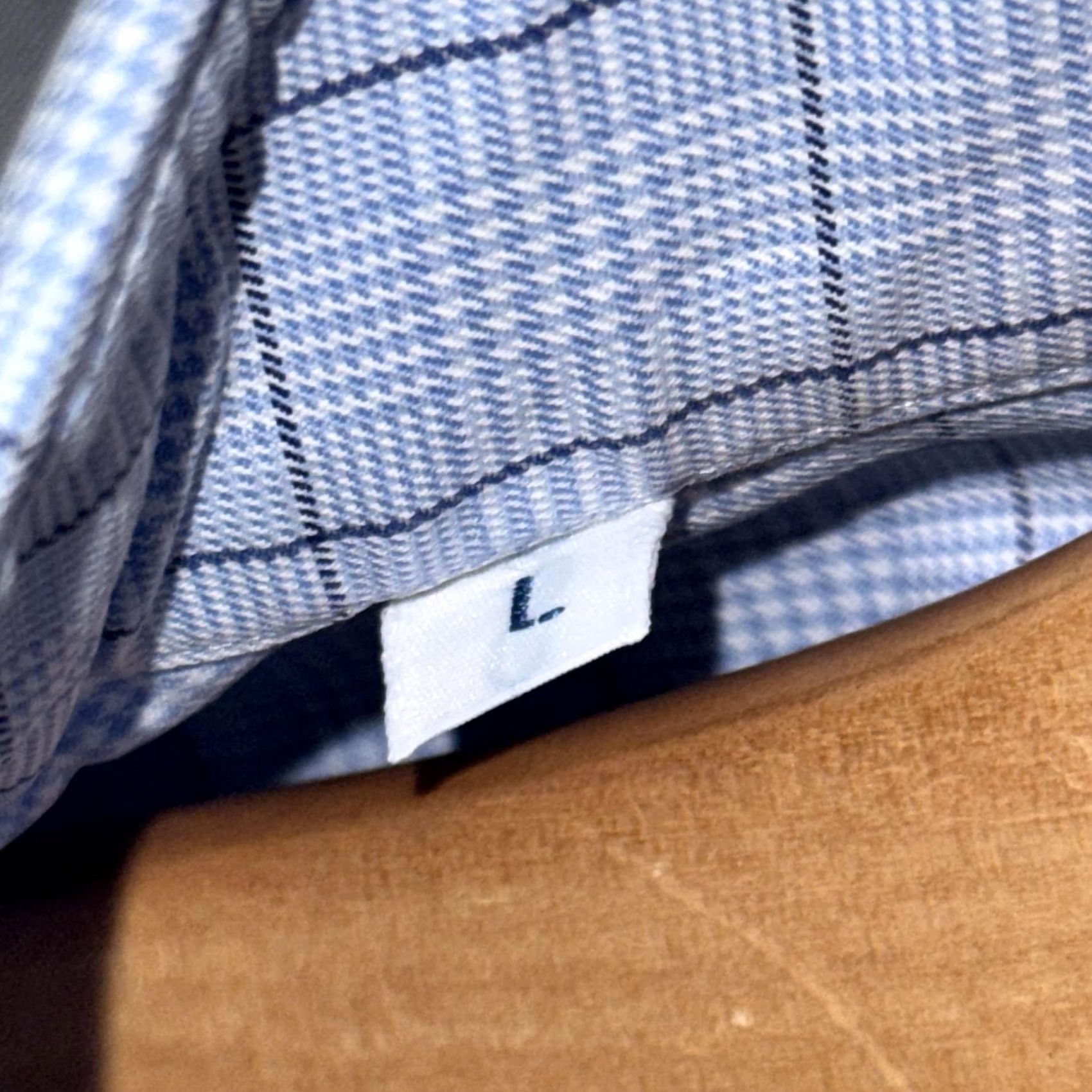 Vintage Rue de Jardin St. Martin Shirt Mens Large Blue Plaid Check Dress Long Sleeve Size 42R - 7 Thumbnail