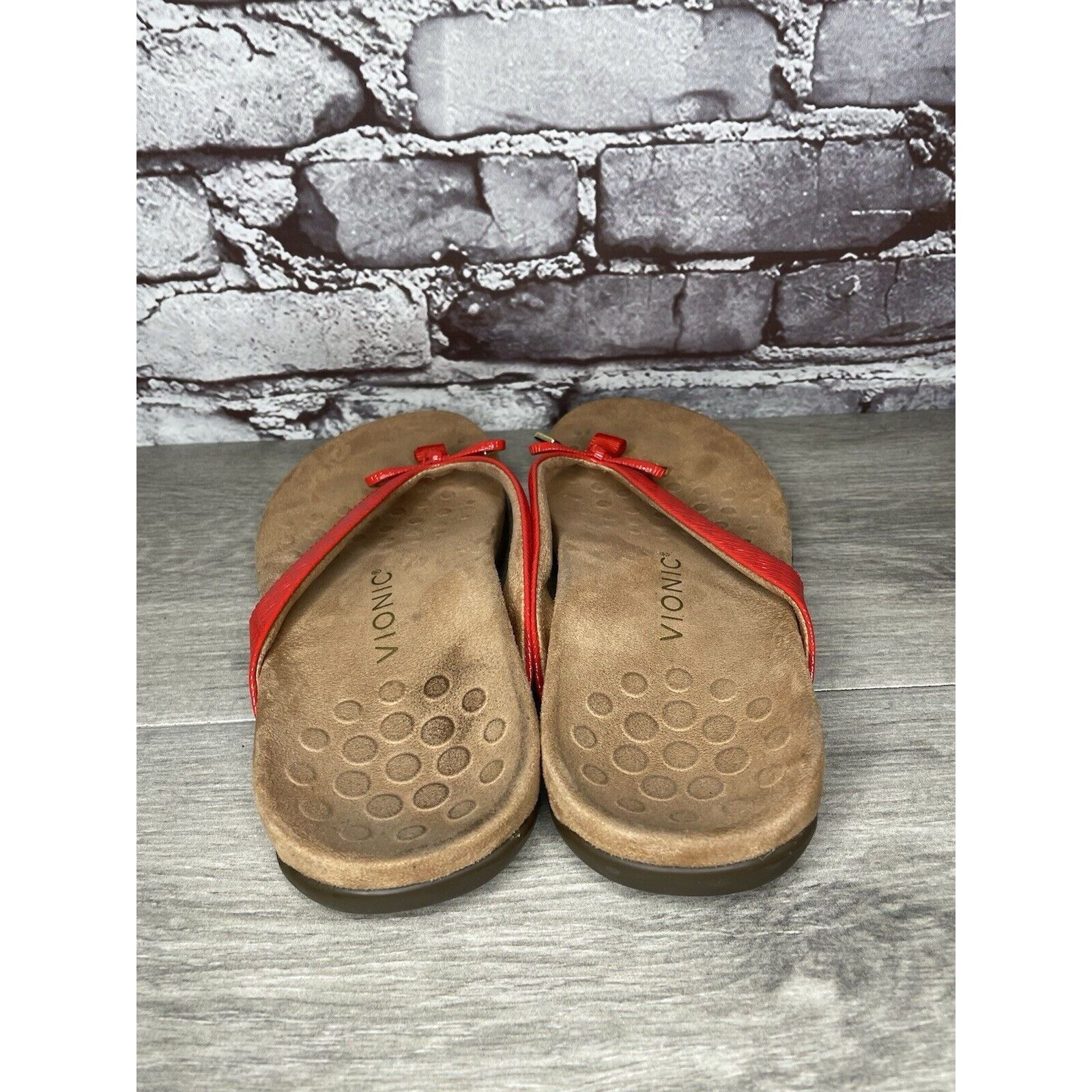 Other Vionic Bella 2 Red Synthetic Bow Casual Thong Sandals Women’ Size US 8.5 / IT 38.5 - 15 Thumbnail