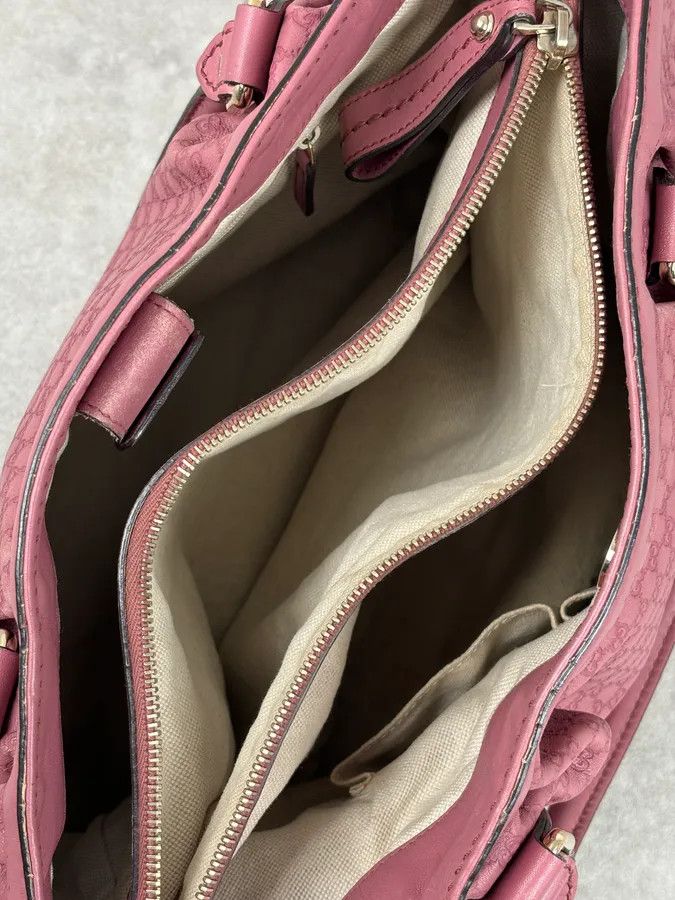 Gucci 2000s Gucci Sukey Monogram Pink Leather Handle Bag Size ONE SIZE - 15 Thumbnail