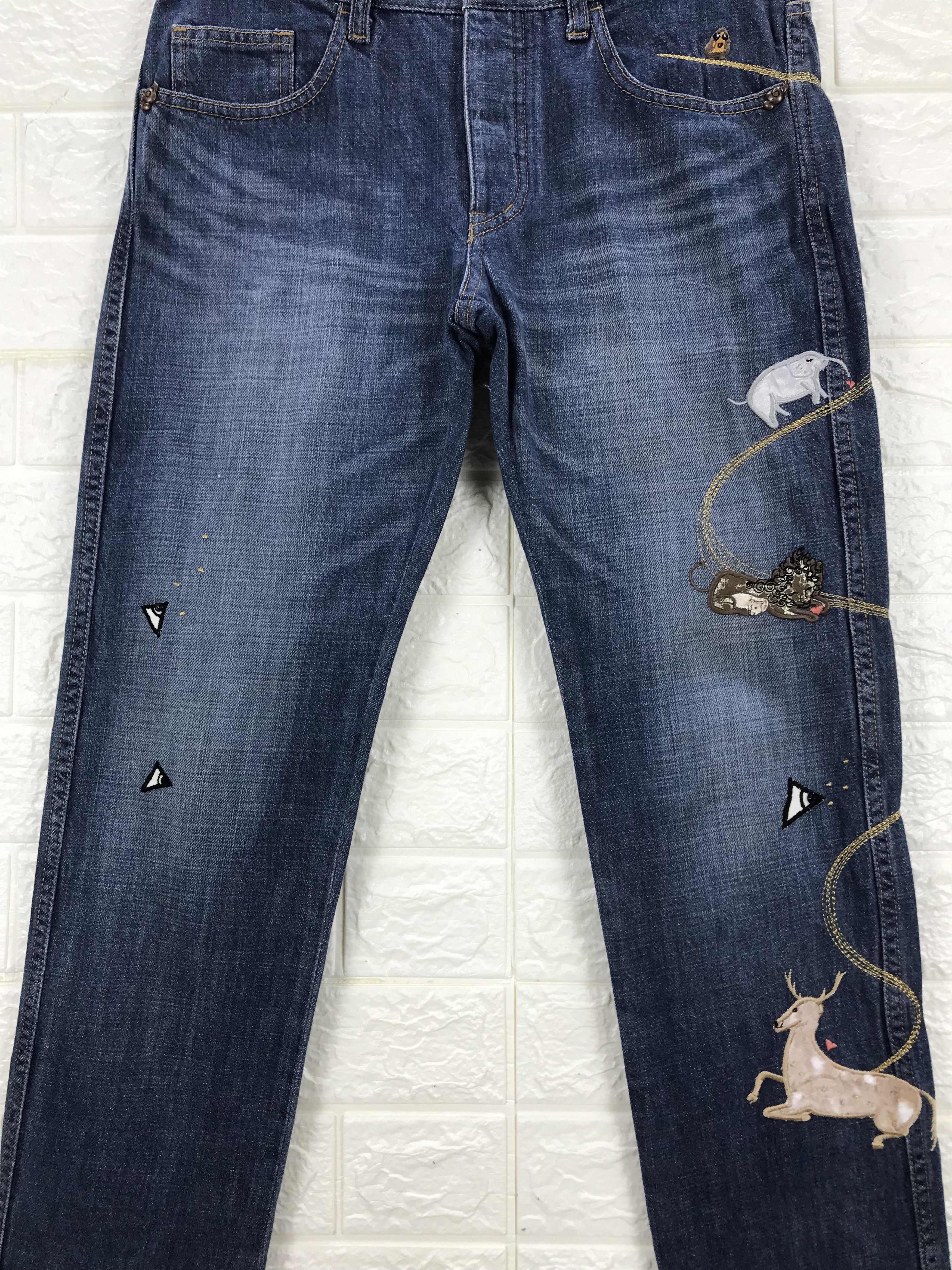 Tsumori Chisato Vintage Tsumori Chisato x Issey Miyake Embroidered Jeans Size 29" - 3 Thumbnail