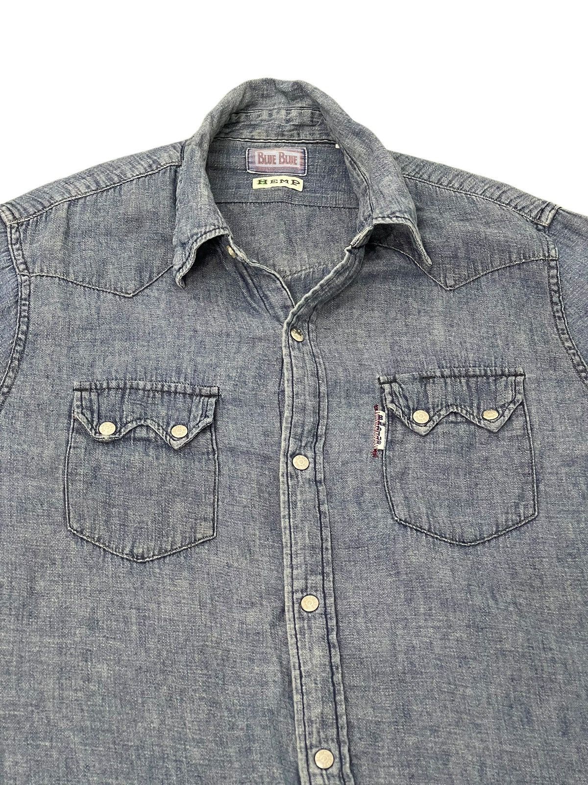 Blue Blue Japan Hemp Linen Blue Blue Japan Westerner Shirt 6🟩0 Size US M / EU 48-50 / 2 - 1 Thumbnail