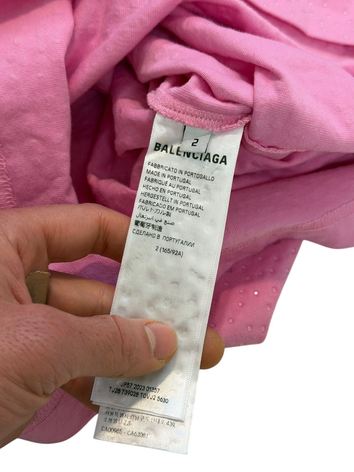 Balenciaga $2,250 Strass Crystal Bedazzled Pink Shirt Size US M / EU 48-50 / 2 - 6 Thumbnail