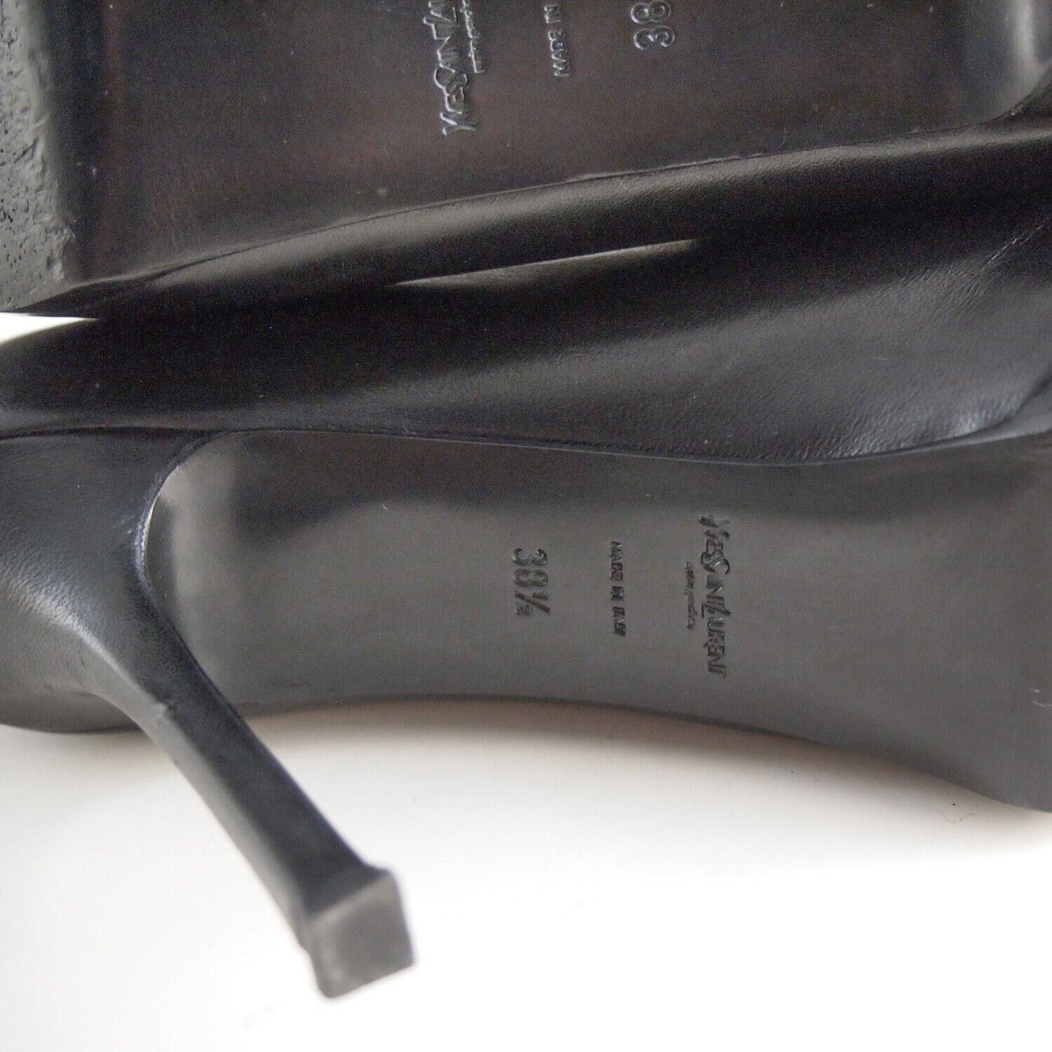 Yves Saint Laurent YSL Saint Laurent Tribdoo Heels Black Leather US 8.5 EU 38.5 Size US 8.5 / IT 38.5 - 7 Thumbnail