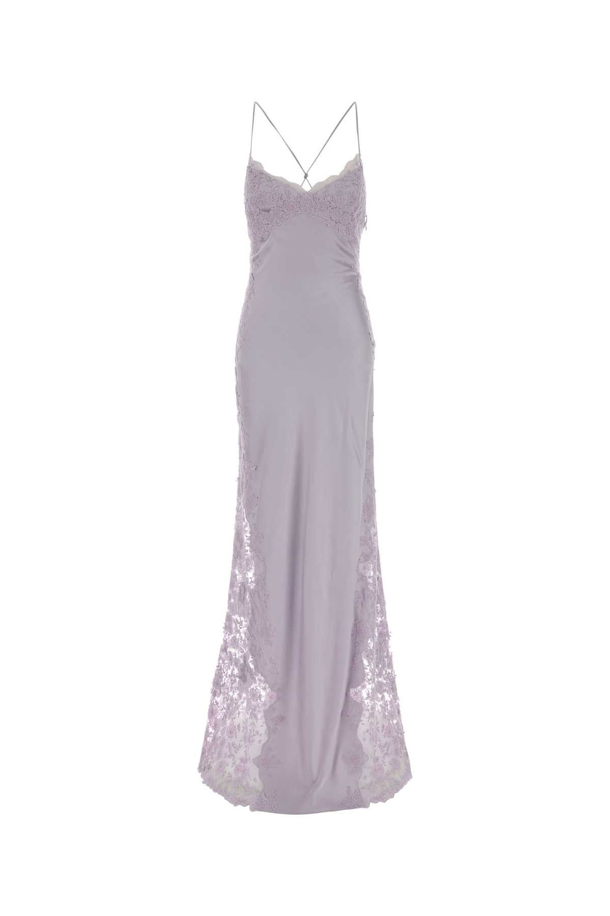 Ermanno Scervino Lilac Satin Long Dress Size S / US 4 / IT 40 - 1 Thumbnail