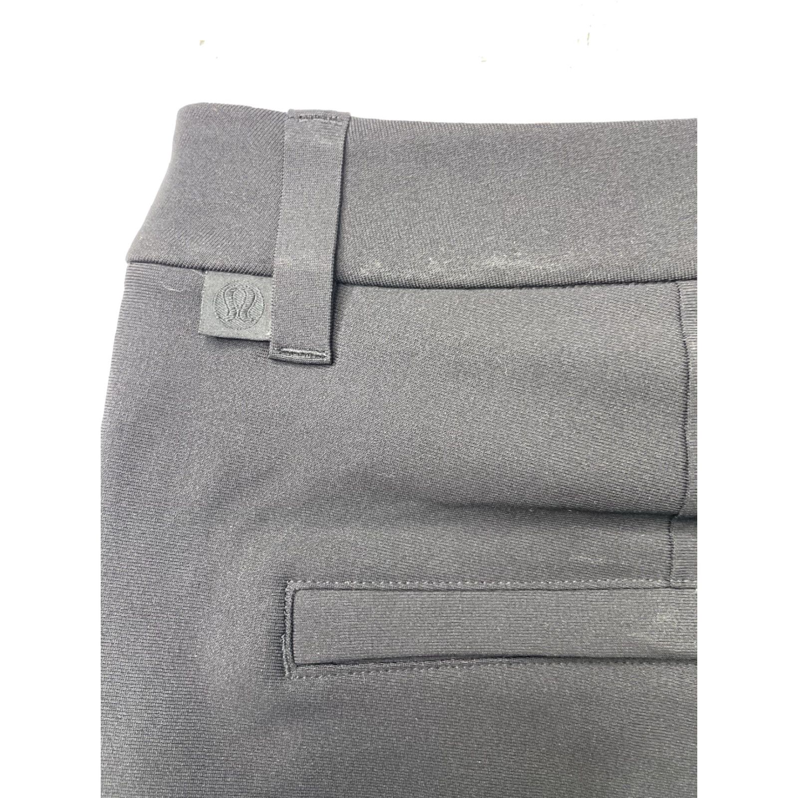 Lululemon ABC Classic Fit 5-Pocket Warpstreme Trouser Pants Mens 34 Black Chino Straight Front, Button Zip, Comfort Stretch, Flat Front, Vintage No