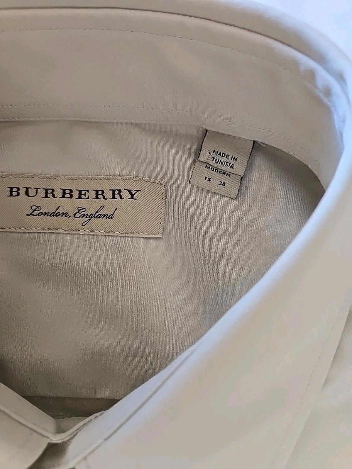 Burberry NWT Mens S Burberry Button Up Long Sleeve Stone Slim 15 - 38 Size US S / EU 44-46 / 1 - 5 Thumbnail