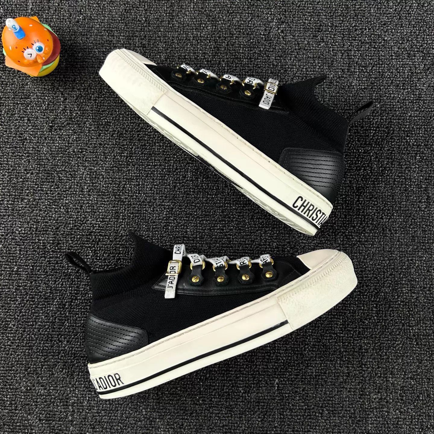 Dior Dior Black White Logo Strap Sock Sneaker Women's 35.5 Size US 5 / IT 35 - 4 Thumbnail