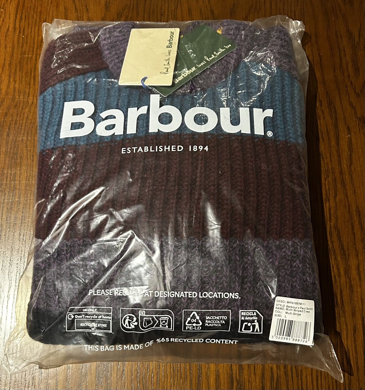 Barbour × Paul Smith Red Ear NWT Barbour x Paul Smith Striped Crew Neck Jumper SOLD OUT Size US S / EU 44-46 / 1 - 9 Thumbnail