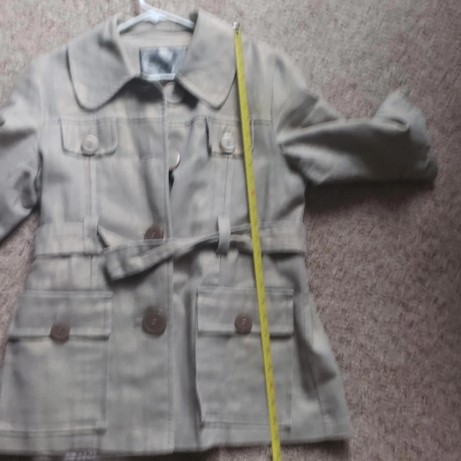 Designer Kensie Women's Stylish Beige Linen Jacket Trench Style Coat Size L / US 10 / IT 46 - 3 Thumbnail