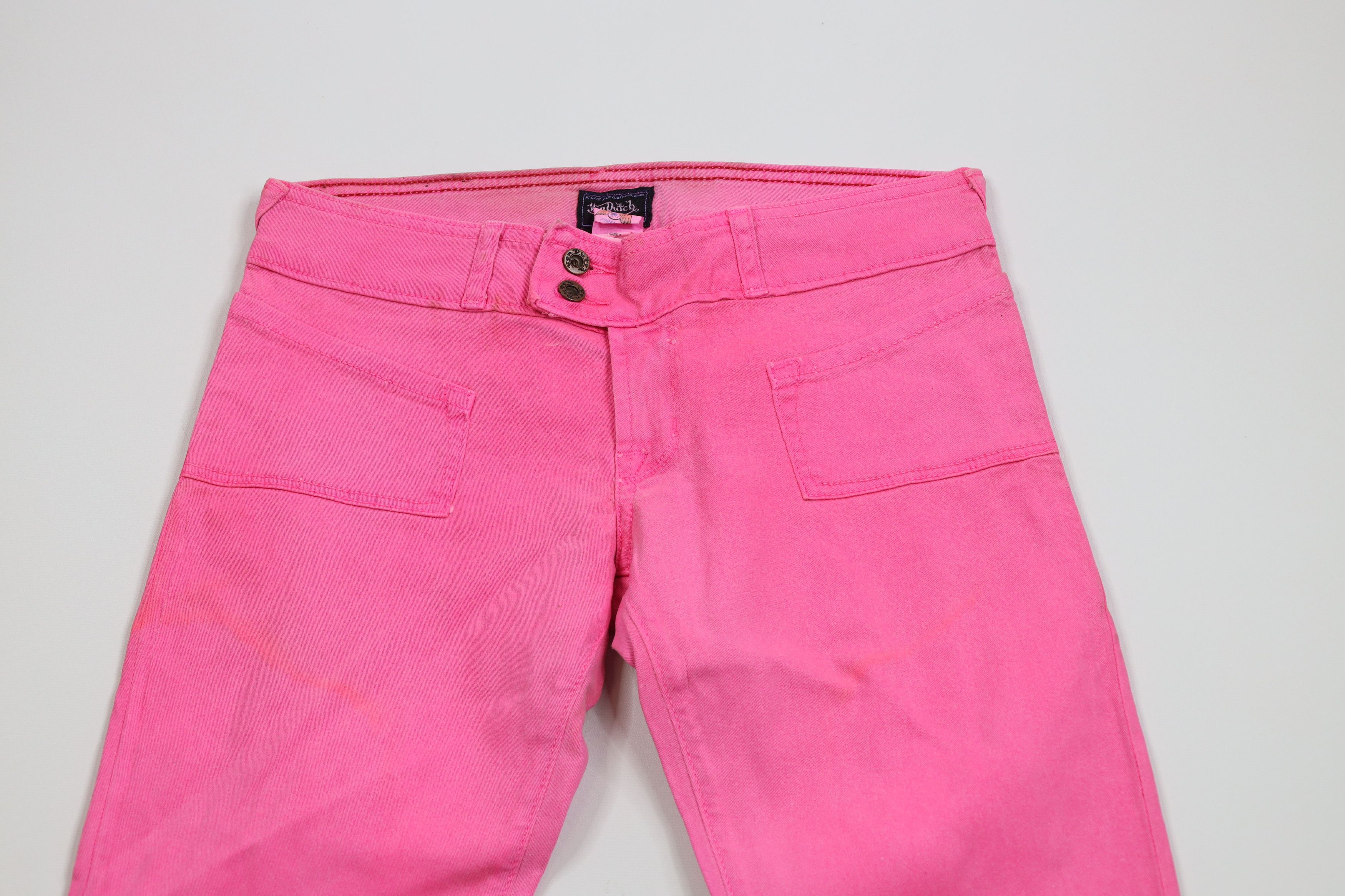 Vintage × Von Dutch Vintage 90s Y2K Von Dutch Babydoll Flared Pants Pink USA Size 27" / US 4 / IT 40 - 2 Thumbnail