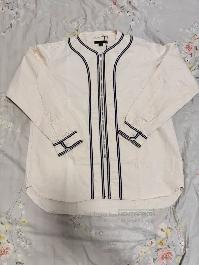 Nigel Cabourn Zipper Henry collar baseball shirt