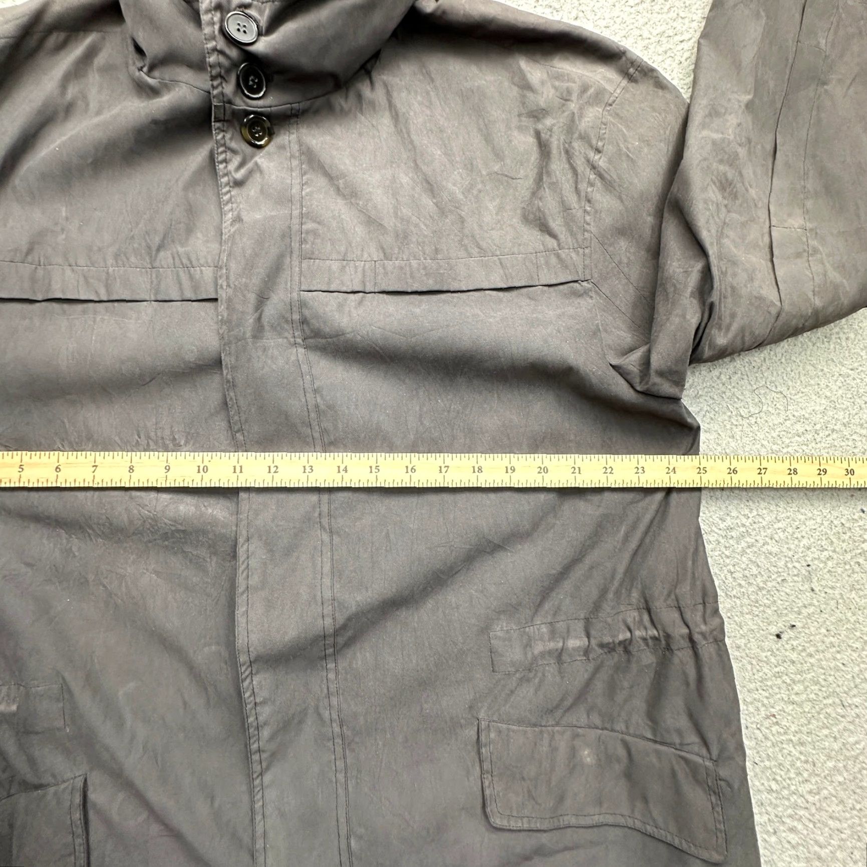 Vintage Sanyo New York Trench Coat Overcoat Coat Mens Large Poly Nylon Blend Hooded Gray Mens Size US L / EU 52-54 / 3 - 6 Thumbnail