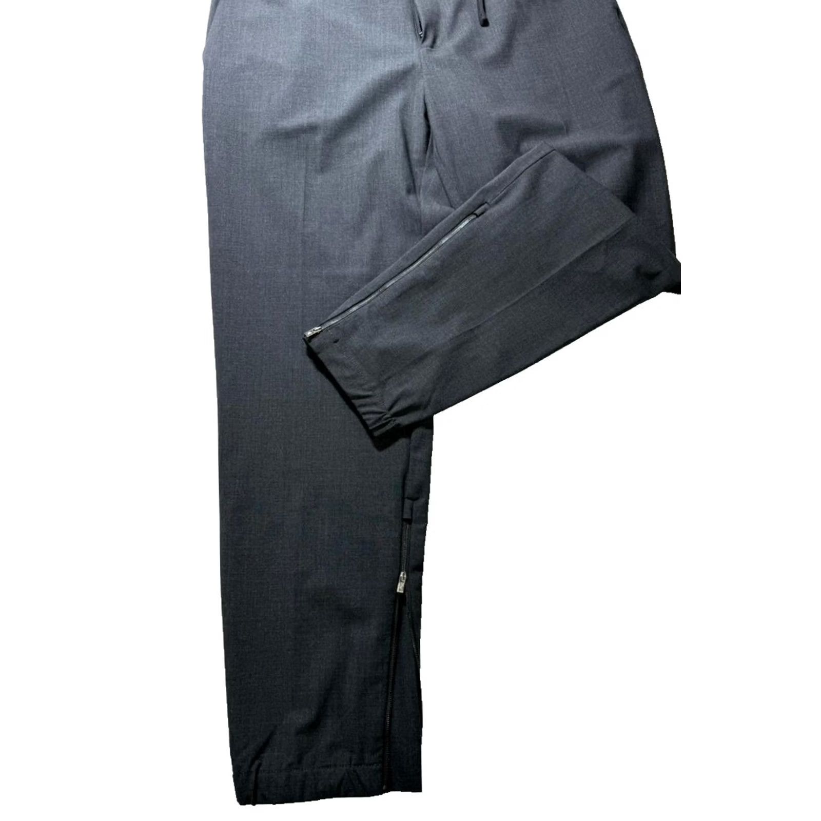 Emporio Armani Emporio Armani Men's Gray Tailored Pants Slim Fit Zip Ankle | Size 54 | Wool Front Flat Front Dress Pants Gray 34 in Inseam 32 in Regular Mens Size US 38 / EU 54 - 4 Thumbnail