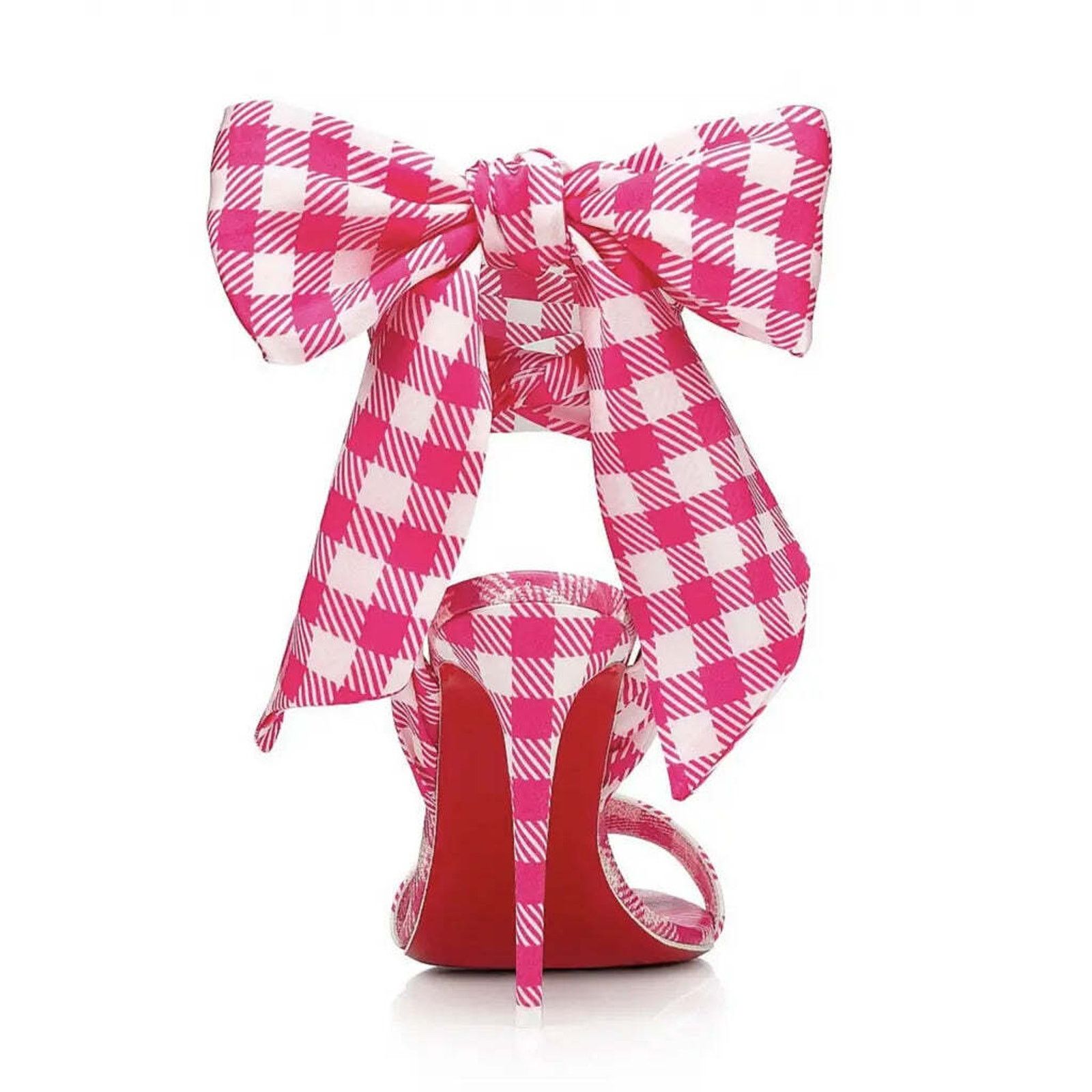 Christian Louboutin Sandale Du Desert 100 Pink White Lace Up Sandal Heel Pump 40 Size US 10 / IT 40 - 10 Thumbnail