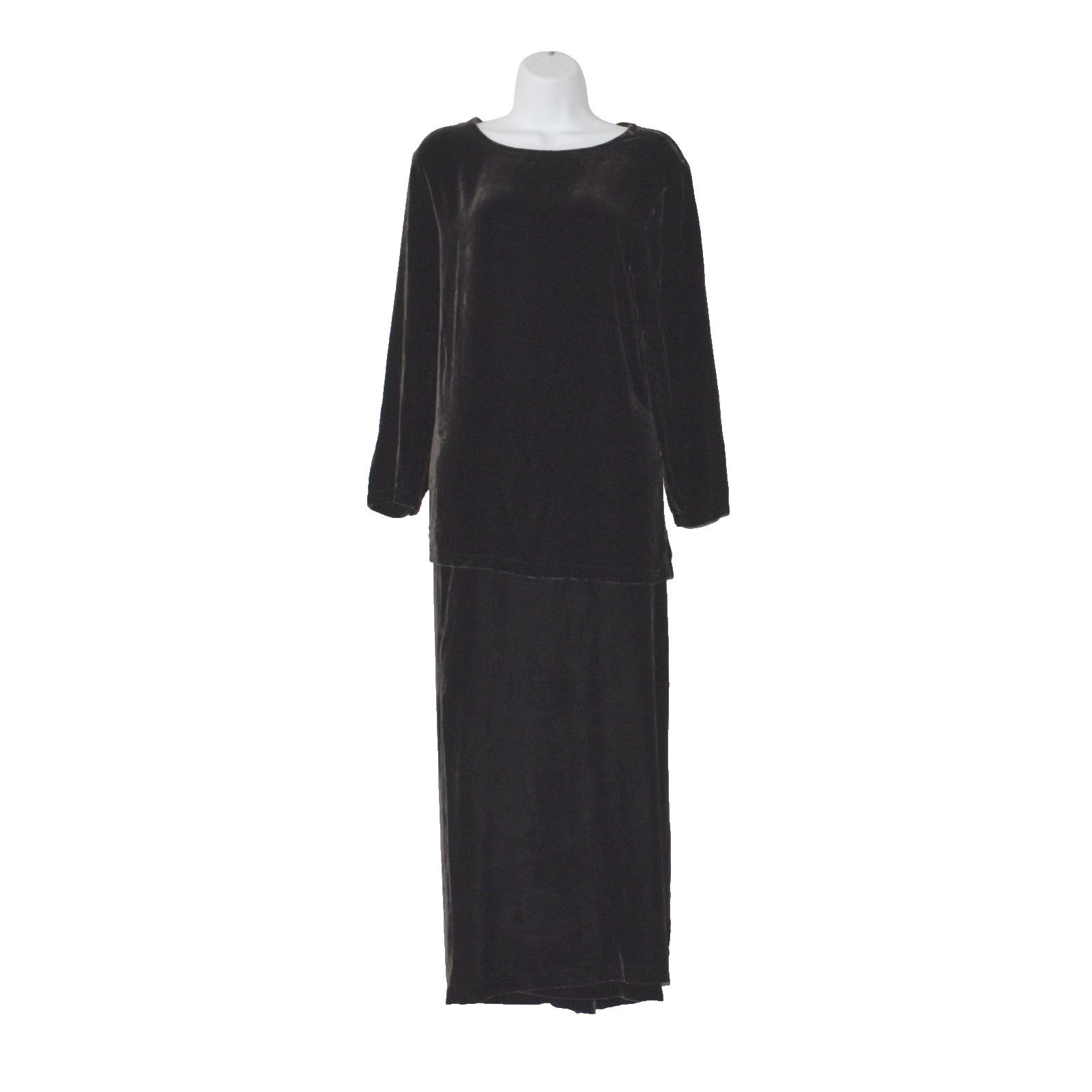 Eileen Fisher EILEEN FISHER Velvet LS Blouse And Wrap Skirt 2 Pc Set Sz M Size 30" / US 8 / IT 44 - 1 Thumbnail