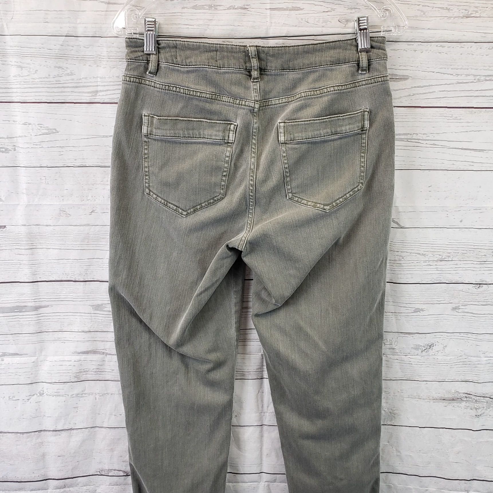 J. Jill J Jill Womens Cropped Jeans Sz 6 Solid Green High Rise Straight Leg Size 28" / US 6 / IT 42 - 4 Thumbnail