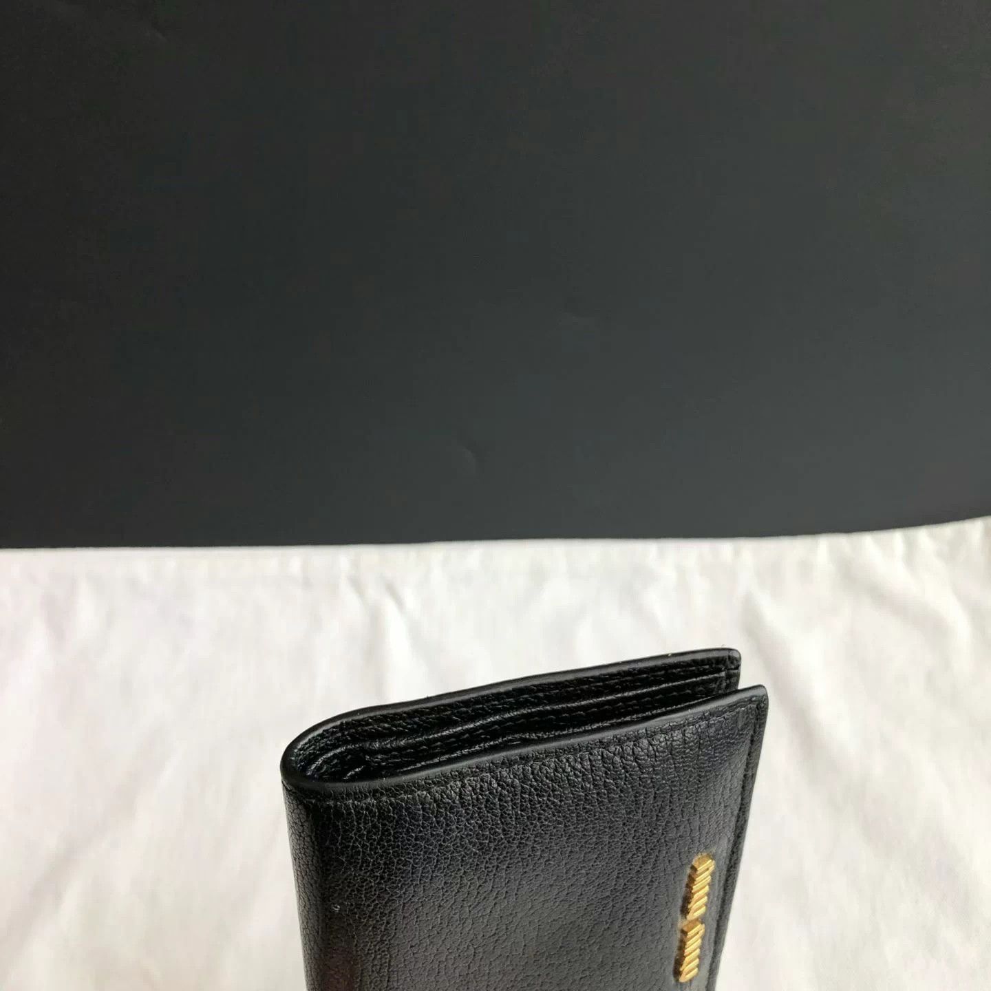Miu Miu 【MIUMIU】Classic Black and Gold Folding Wallet Size ONE SIZE - 3 Thumbnail