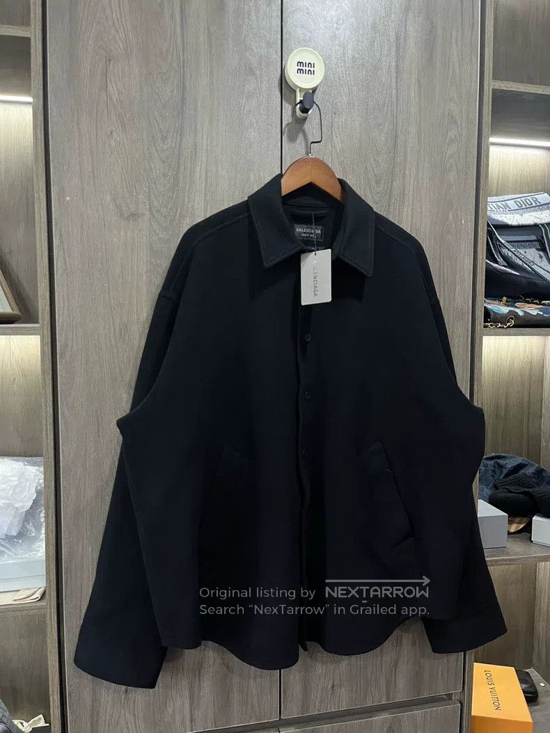 Balenciaga Balenciaga Wool Snap-Up Oversized Coat Size US S / EU 44-46 / 1 - 5 Thumbnail
