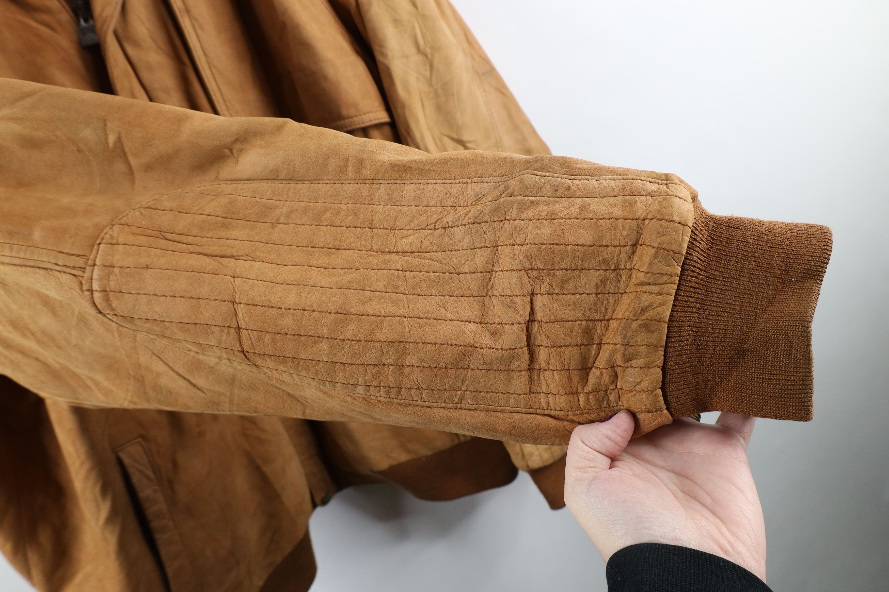 Marlboro × Vintage Vintage 90s Marlboro Suede Leather Bomber Jacket Brown Size US XL / EU 56 / 4 - 7 Thumbnail