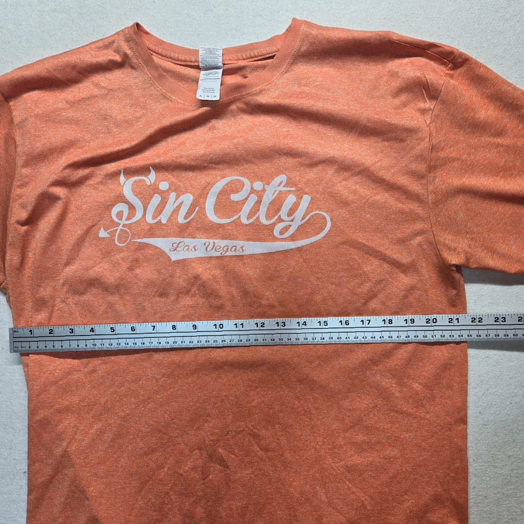 Gildan VINTAGE Shirt Las Vegas Sin City T-Shirt Adult XL Orange Graphic 90s Mens Size US XL / EU 56 / 4 - 4 Thumbnail
