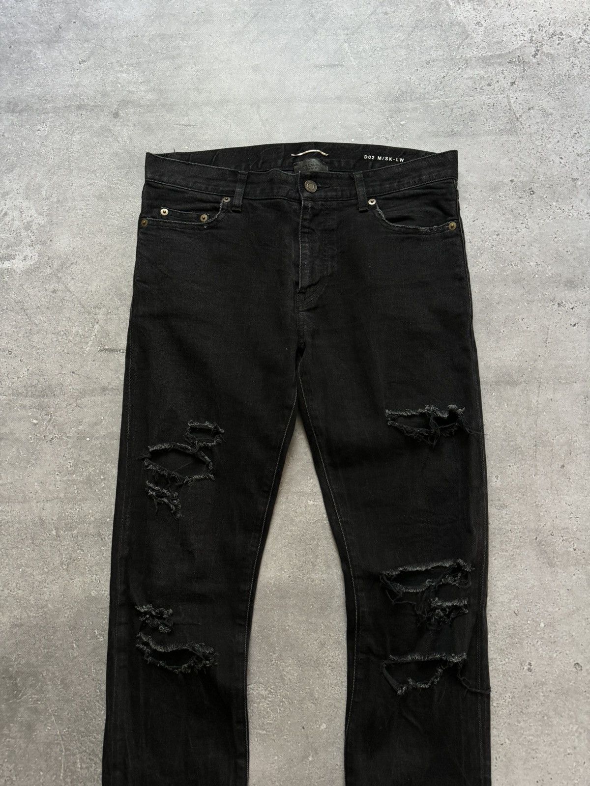 Saint Laurent Paris Saint Laurent 2015 D02 Japan Slim Distressed Jeans Pants Size US 31 - 4 Thumbnail