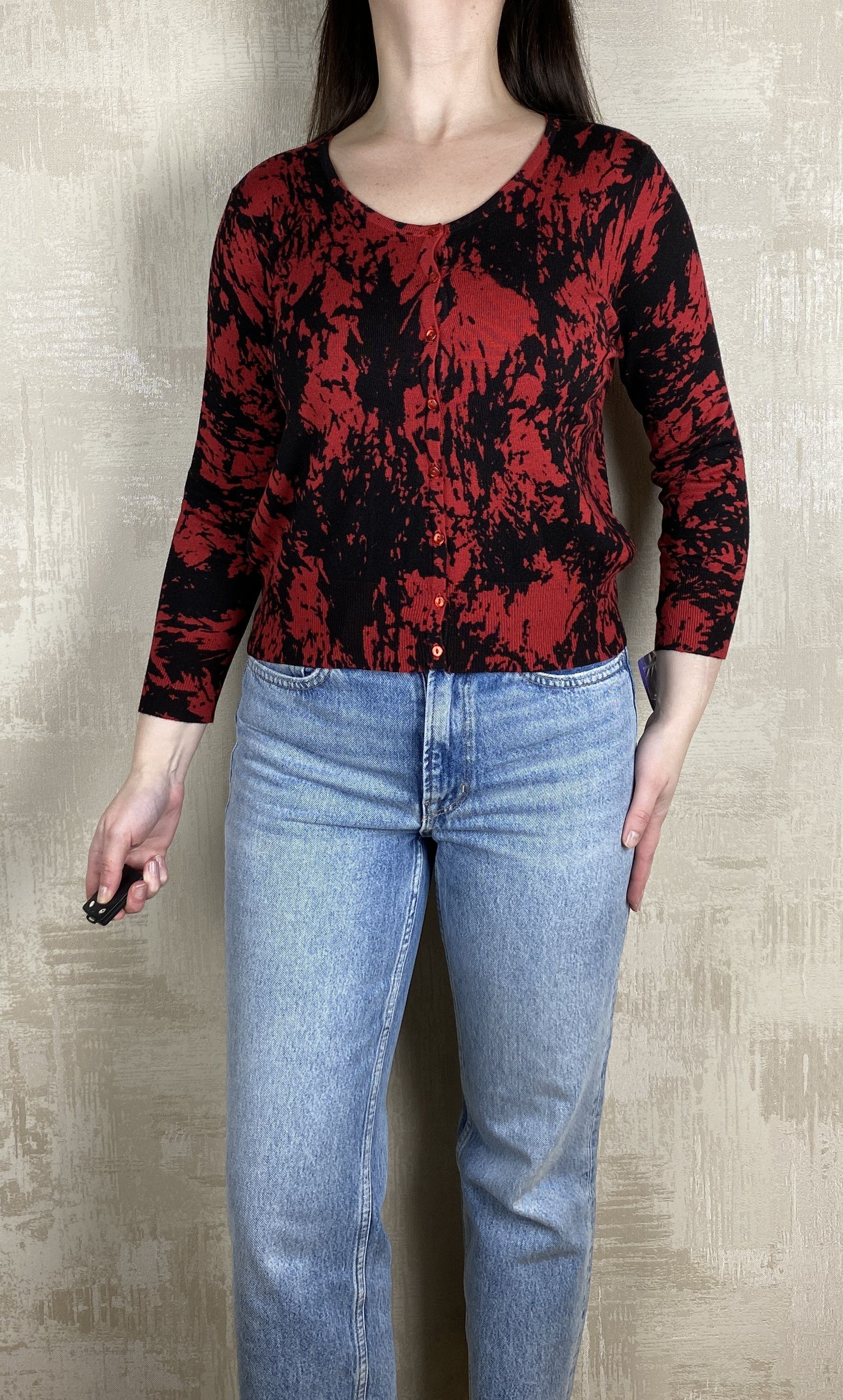 Vivienne Tam Vivienne Vivienne Tam Cropped Red Splatter Sweater Cardigan Size S / US 4 / IT 40 - 1 Thumbnail