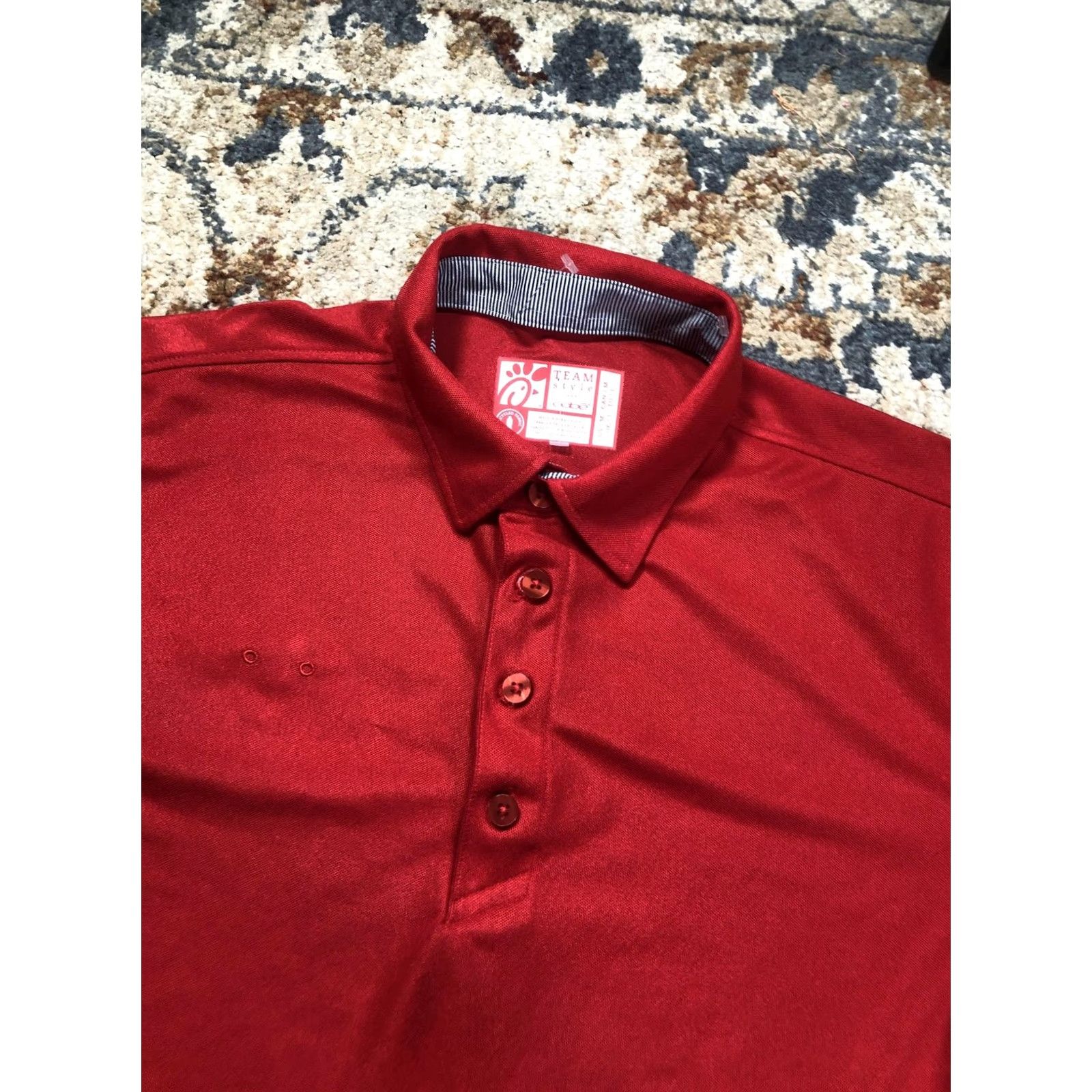 Vintage Chick-fil-A TEAM style Polo Shirt Mens M Red Solid Short Sleeve Workwear Polo Shirt Size US M / EU 48-50 / 2 - 6 Thumbnail