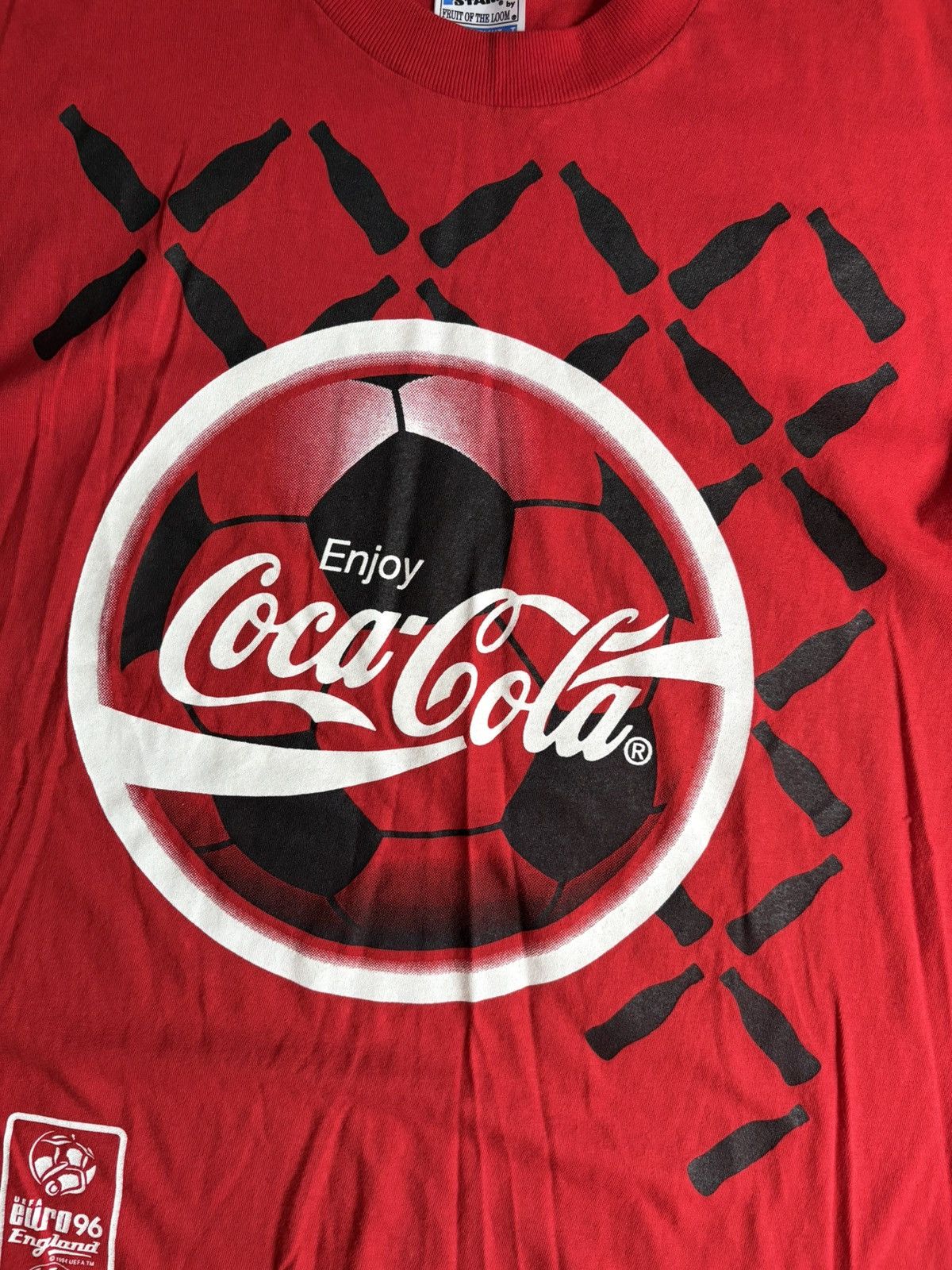 Coca Cola Vintage Coca Cola Promo Euro 1996 Football Single Stitch Tee Size US L / EU 52-54 / 3 - 3 Thumbnail