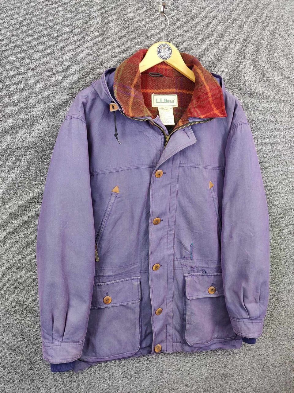 L.L. Bean Vintage L.L. Bean Canvas Wool Lined Hoodie Jacket Size US M / EU 48-50 / 2 - 5 Thumbnail