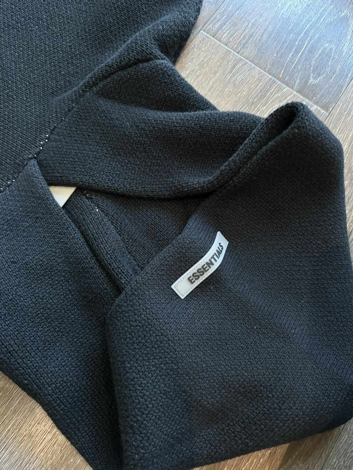 Essentials × Fear of God FOG Essentials knit pullover hoodie black Size US M / EU 48-50 / 2 - 6 Thumbnail