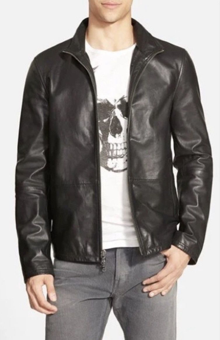 John Varvatos Slim Fit Leather Jacket. Medium. Size US M / EU 48-50 / 2 - 5 Thumbnail