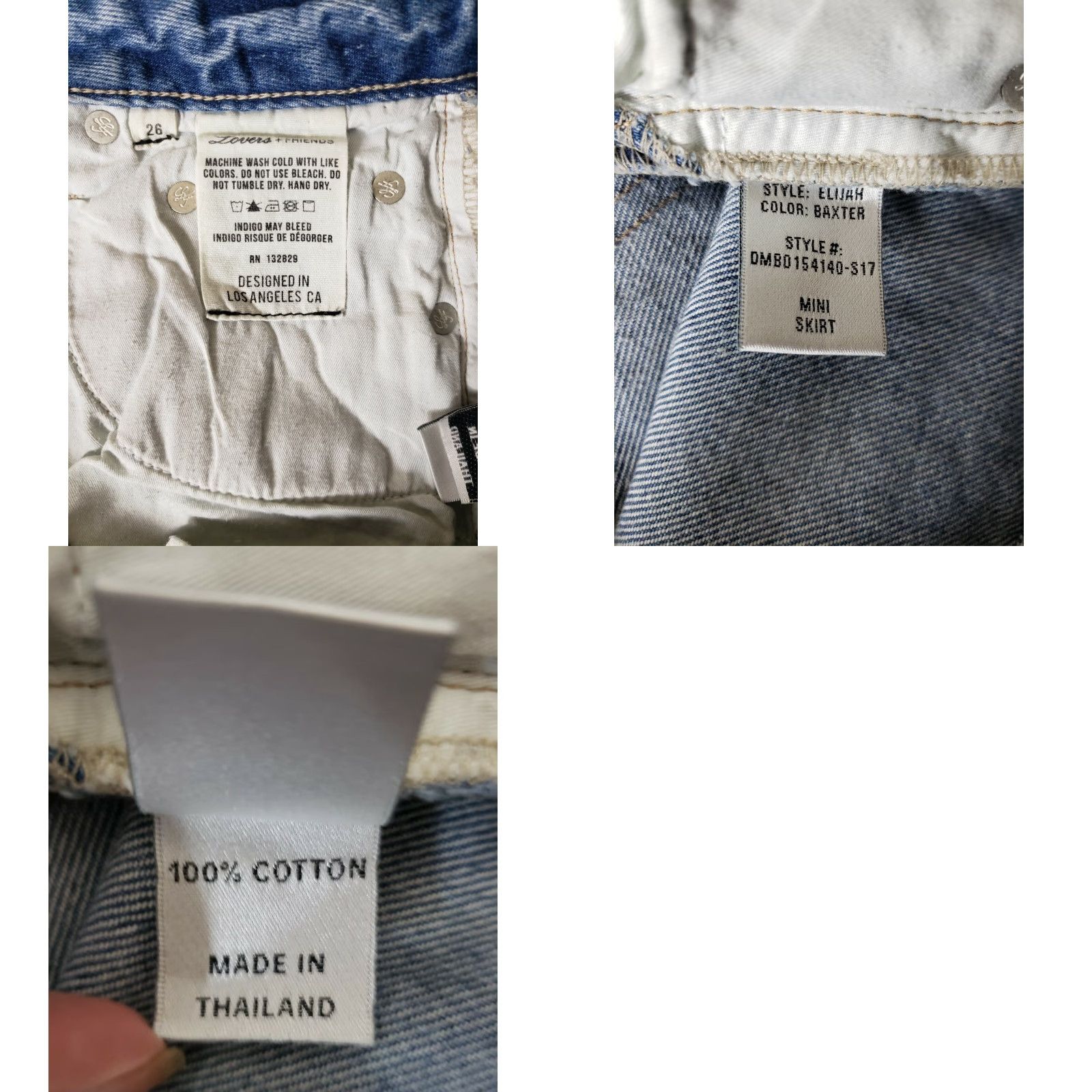 Vintage Lovers + Friends "Elijah" Distressed Jean Skirt-Size 26 Size 26" / US 2 / IT 38 - 8 Thumbnail