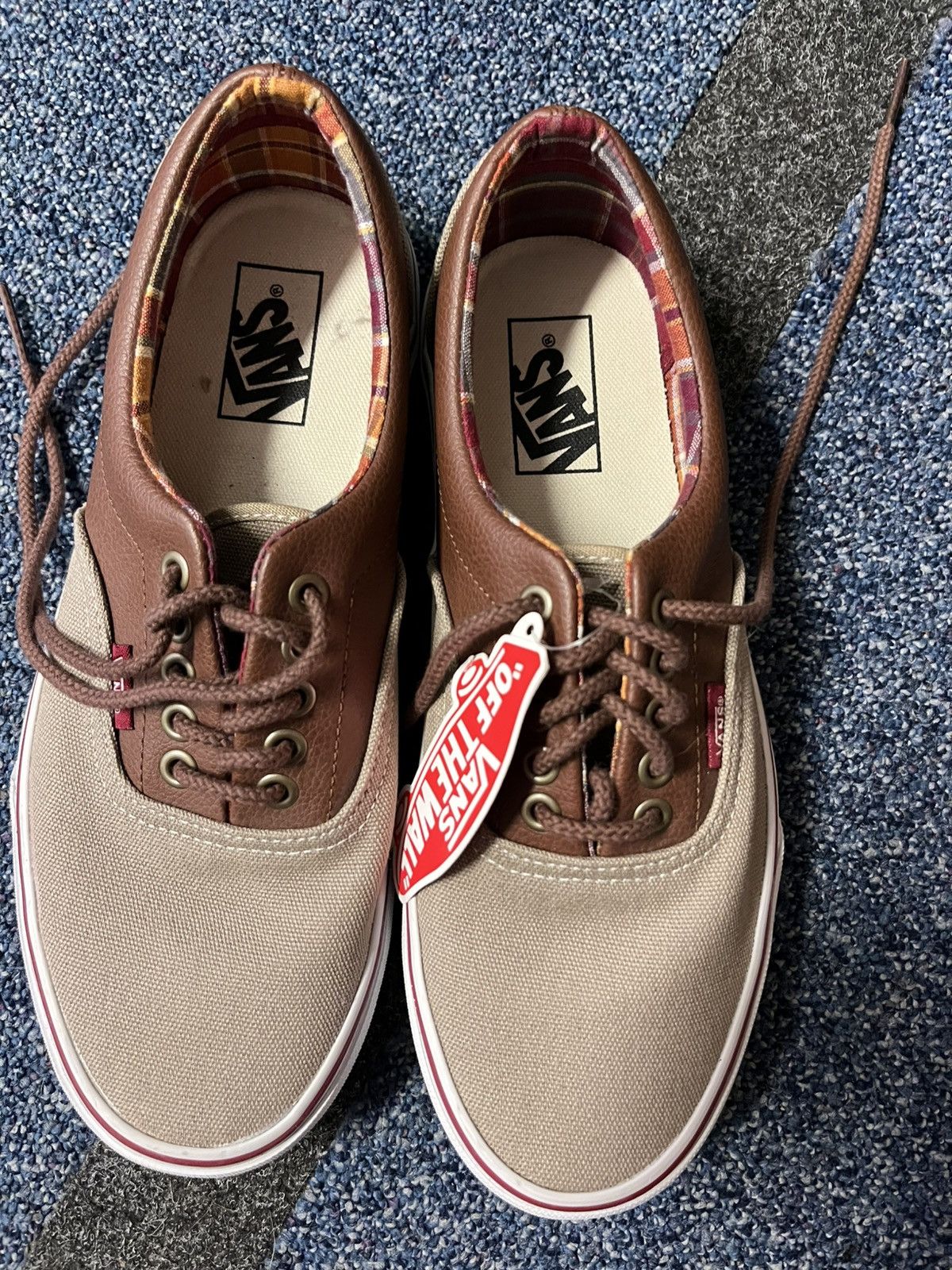 Vans Vans Era 59 Beige/Brown Leather & Canvas Sneakers Size US 8 / IT 38 - 6 Thumbnail