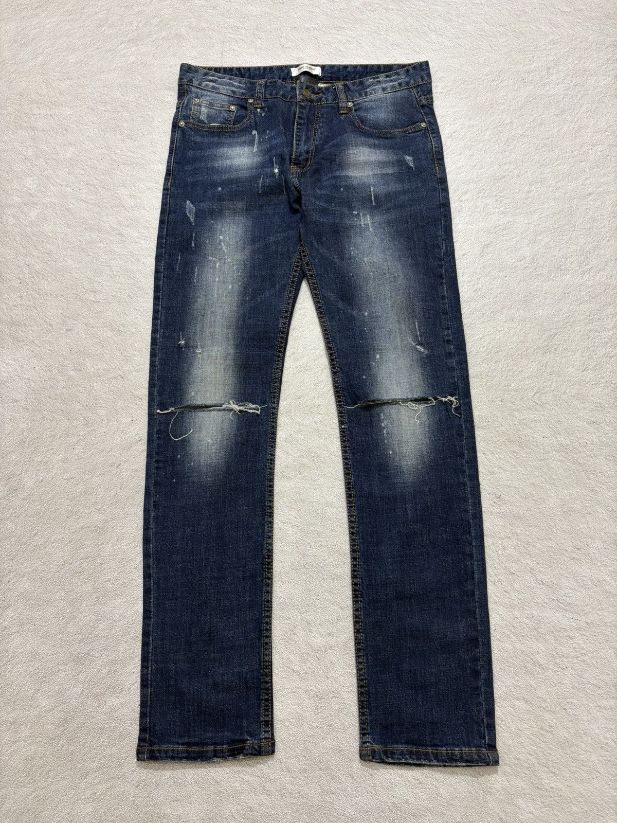 Saint Laurent Paris 2000s saint lauren paris distressed denim pants m Size US 31 - 1 Thumbnail