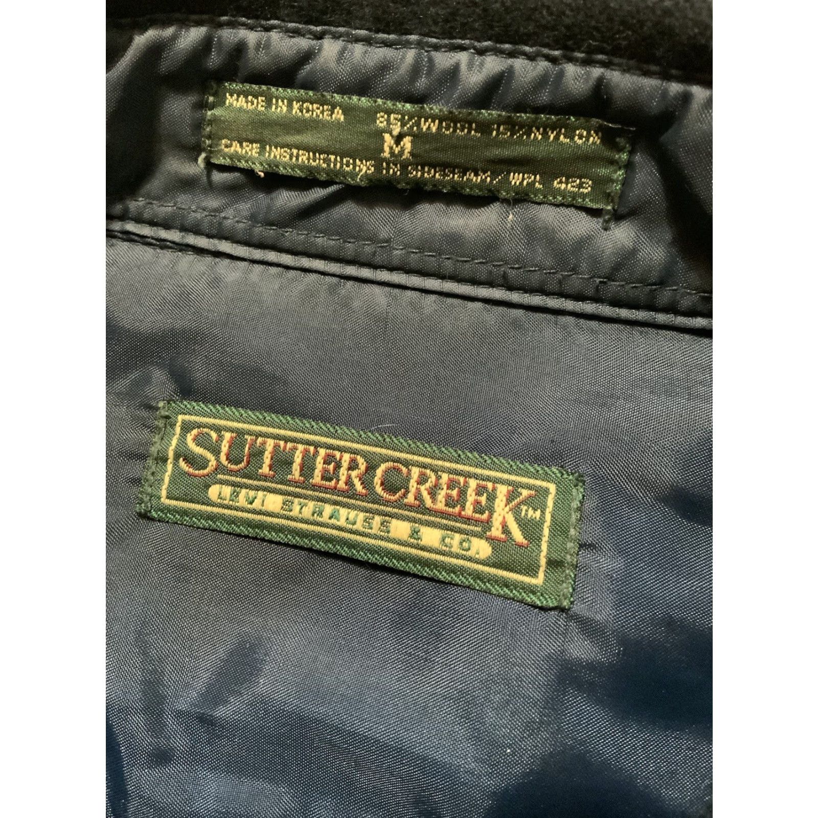 Levi's VINTAGE Levi's Button-Front Shirt Navy Blue Wool Flannel Sutter Creek Sz. M Long Sleeve Size US M / EU 48-50 / 2 - 5 Thumbnail