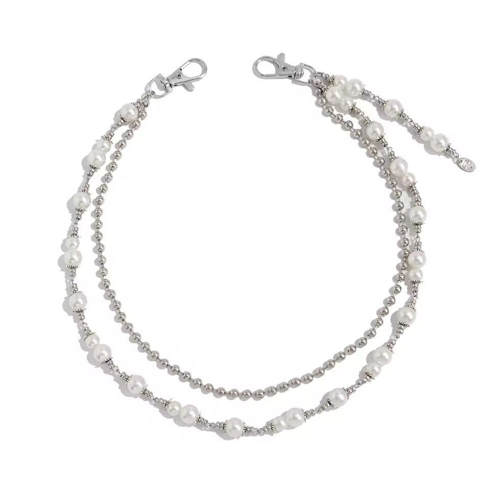 Jewelry Pearl Chain Belt | Silver Hip Chain | Fashion Accessory Size ONE SIZE - 3 Thumbnail