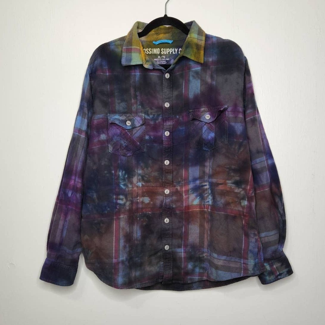 Mossimo Flannel Custom Ice Tie Dye Grunge Cobain Earth Tones Nature Size US XL / EU 56 / 4 - 3 Thumbnail
