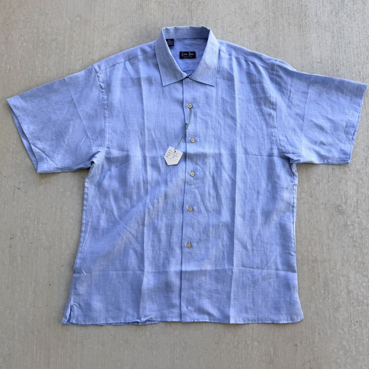 Gitman Bros Linen Chambray Shirt Men Size Large Made In USA