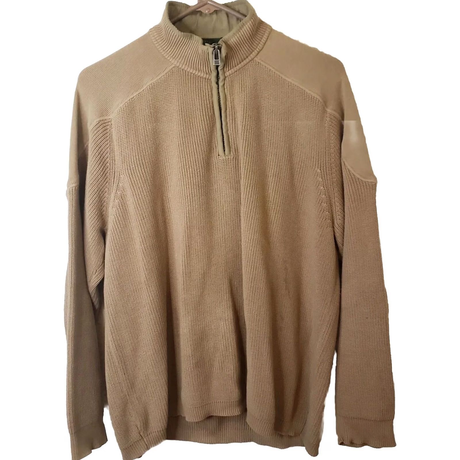 Orvis VINTAGE ORVIS Sweater Mens M Military 1/4 Zip Cotton Mock Neck Shoulder Patches Brown Size US M / EU 48-50 / 2 - 2 Thumbnail
