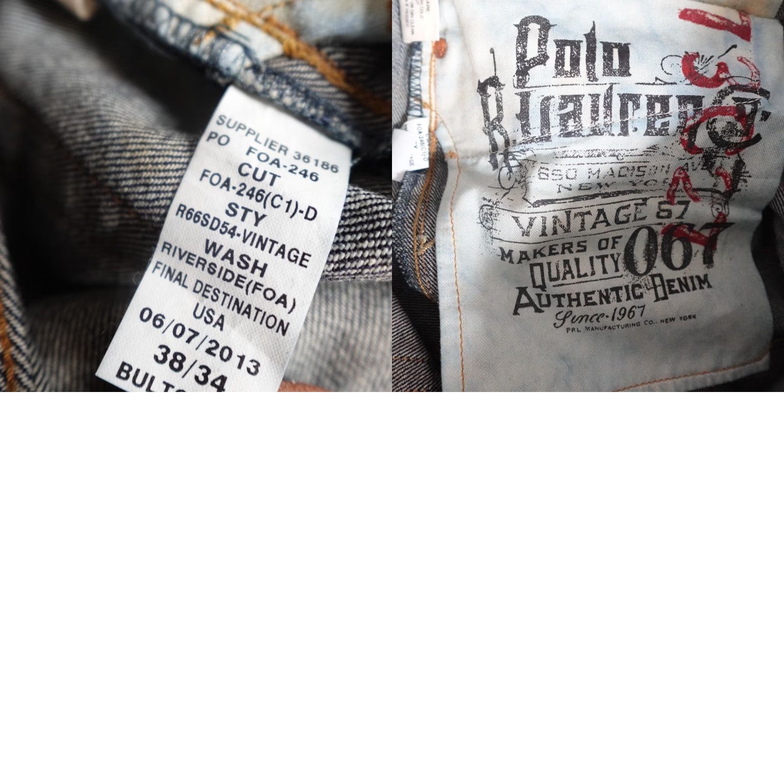 Polo Ralph Lauren Polo Ralph Lauren Jeans 38 x 33 Blue Zip Fly Straight Men Denim Cotton Belt Loops 67 Vintage No Regular Size US M / EU 48-50 / 2 - 9 Thumbnail