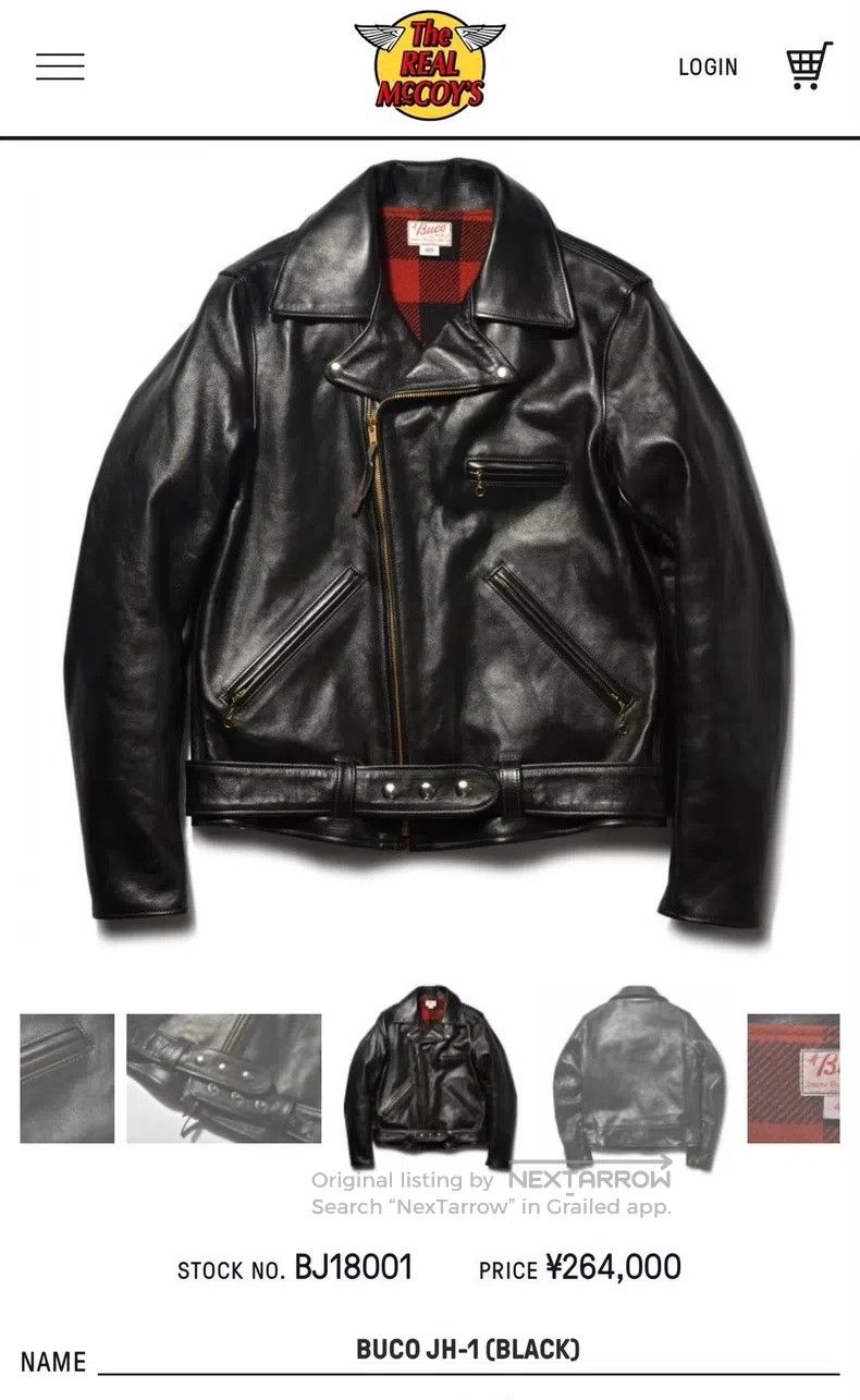 Buco Buco JH-1 motorcycle jacket, horseskin tea core Size US L / EU 52-54 / 3 - 7 Thumbnail