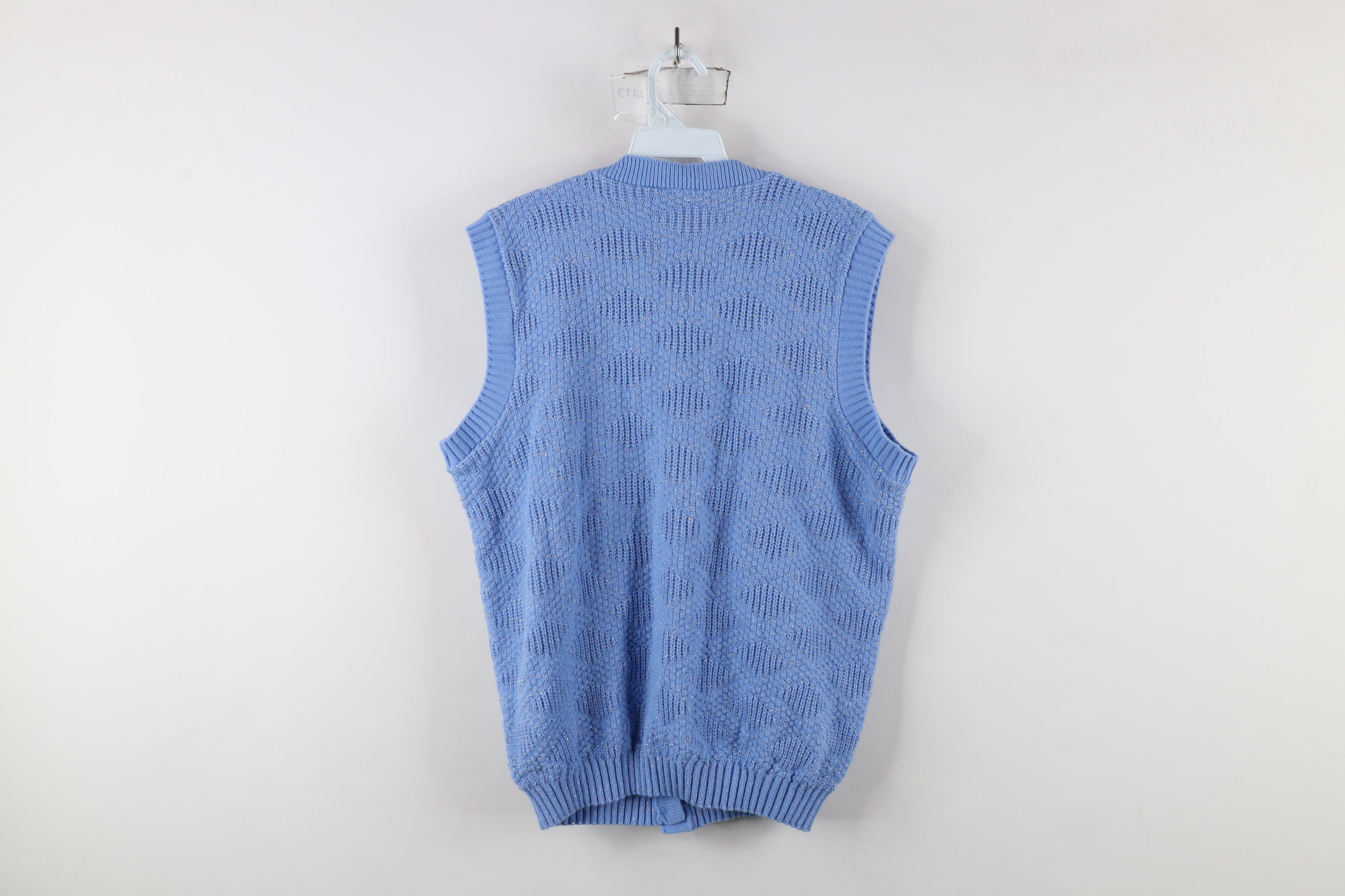 Vintage Vintage 90s Streetwear Textured Knit Sweater Vest USA Size L / US 10 / IT 46 - 8 Thumbnail