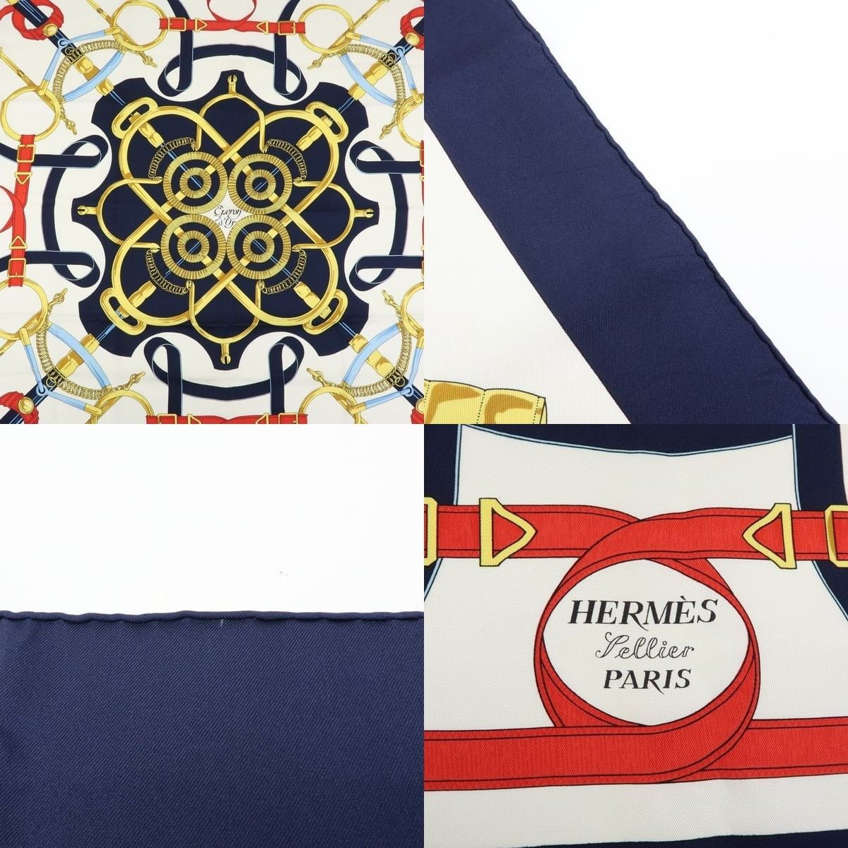 Hermes Hermes Carre 90 Eperon d'or Silk Scarf Multicolor Size ONE SIZE - 4 Thumbnail