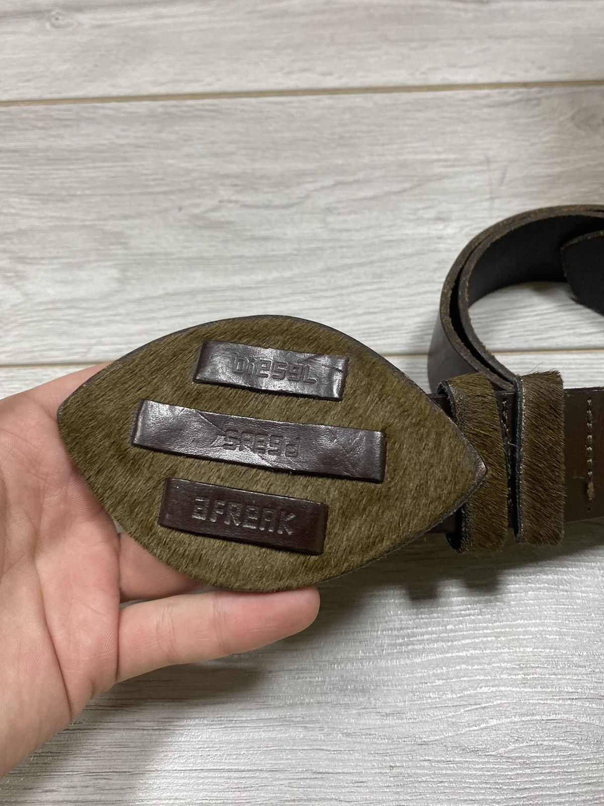 Diesel Diesel vintage leather buckle fur belt Size 34 - 2 Thumbnail