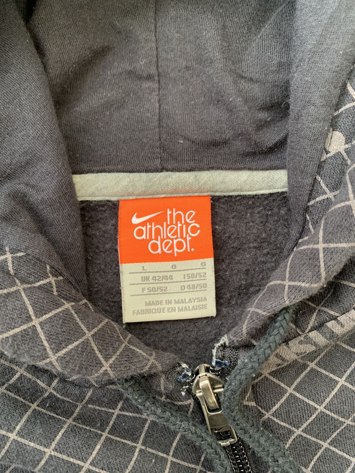 Nike × Vintage Vintage Y2K Nike Just Do It Monogram Zip Hoodie Size US L / EU 52-54 / 3 - 8 Thumbnail